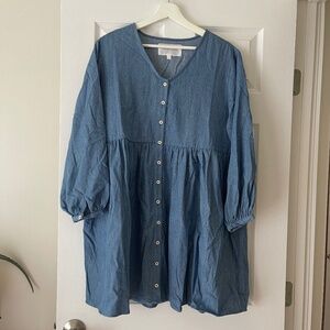 Tradlands Blue Button-Front Dress